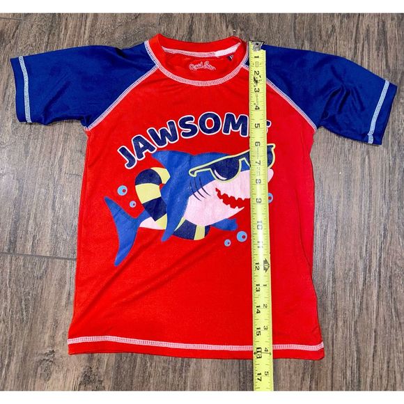 Toddler Boys Quad Seven of 2 Piece Swim Set 3T Swim Trunks and Rash Guard - Picture 8 of 12